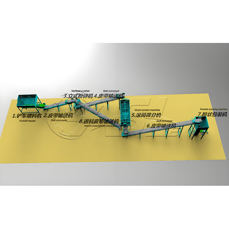 Powdered organic fertilizer production line
