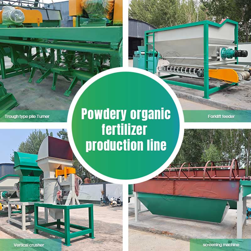 Powdered organic fertilizer production line
